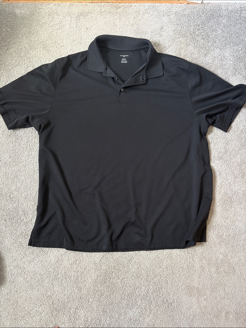 Van Heusen Black Short-Sleeve Polo Shirt